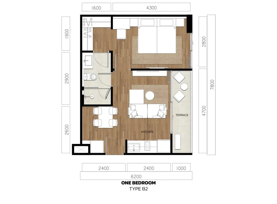 1-Bedroom Condo at VIP Tropika Bang Tao, Phuket