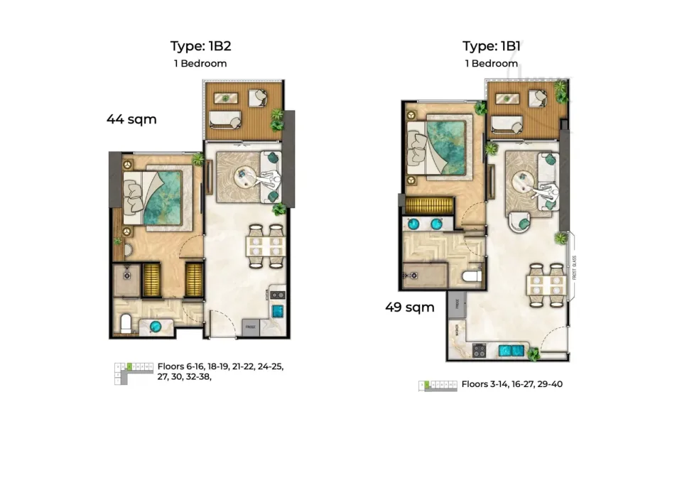 1-Bedroom Condo at The Riviera Palm Beach Wongamat, Pattaya