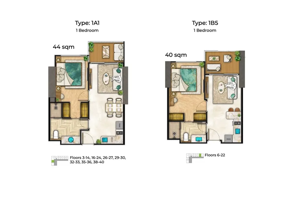 1-Bedroom Condo at The Riviera Palm Beach Wongamat, Pattaya