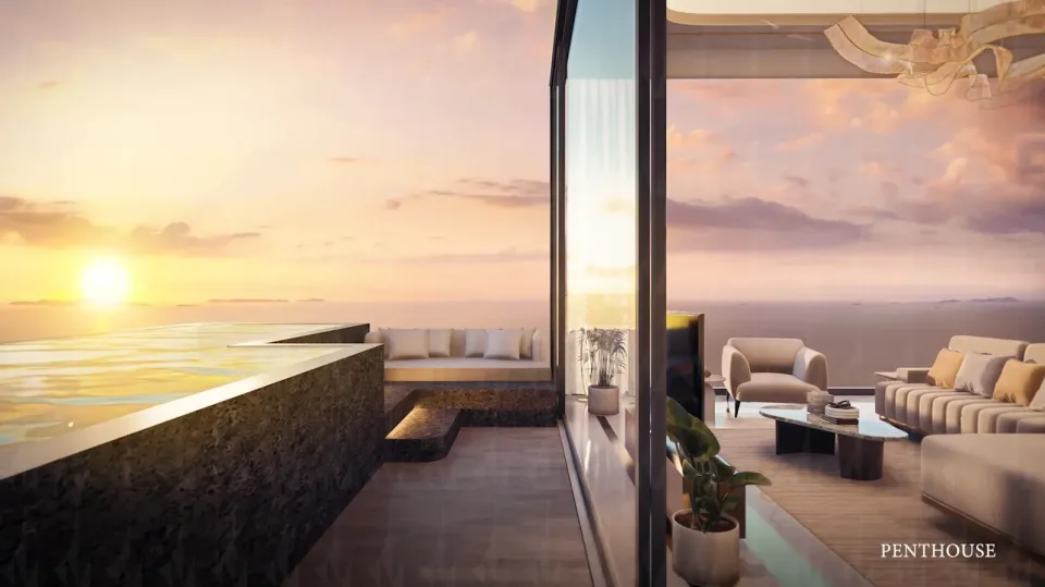 3-Bedroom Condo with Terrace at The Riviera Palm Beach Wongamat, Pattaya
