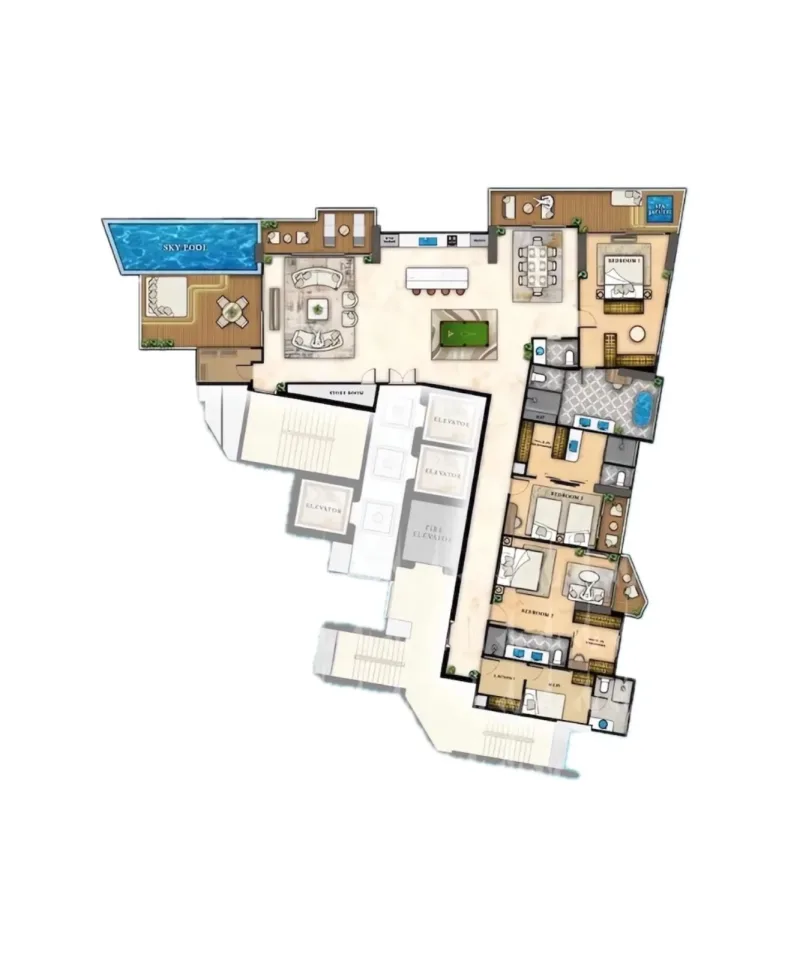 Квартира с 3 спальнями в The Riviera Santa Monica, Джомтьен