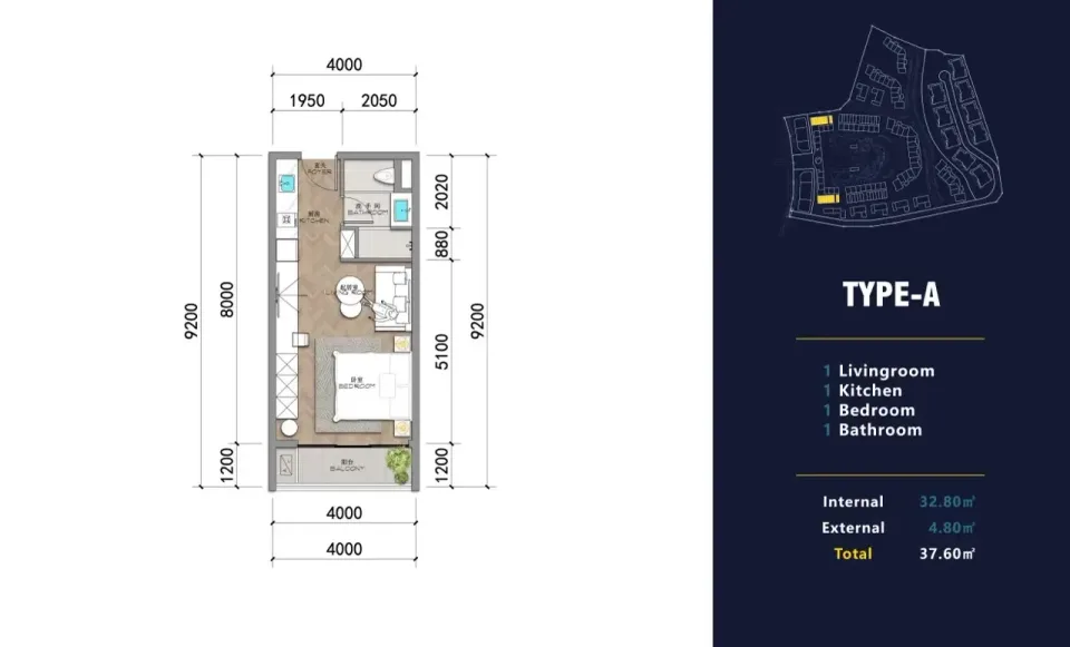 Студия в AYANA Heights Seaview Residence Phuket, Пхукет