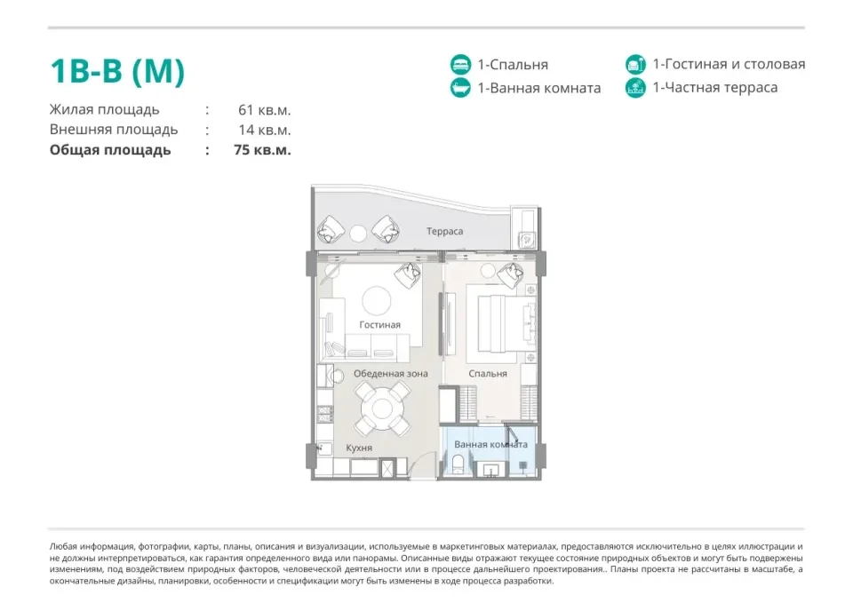 1-Bedroom Condo with Terrace at Bellaguna Lake Residences Lotus in Phuket, Phuket