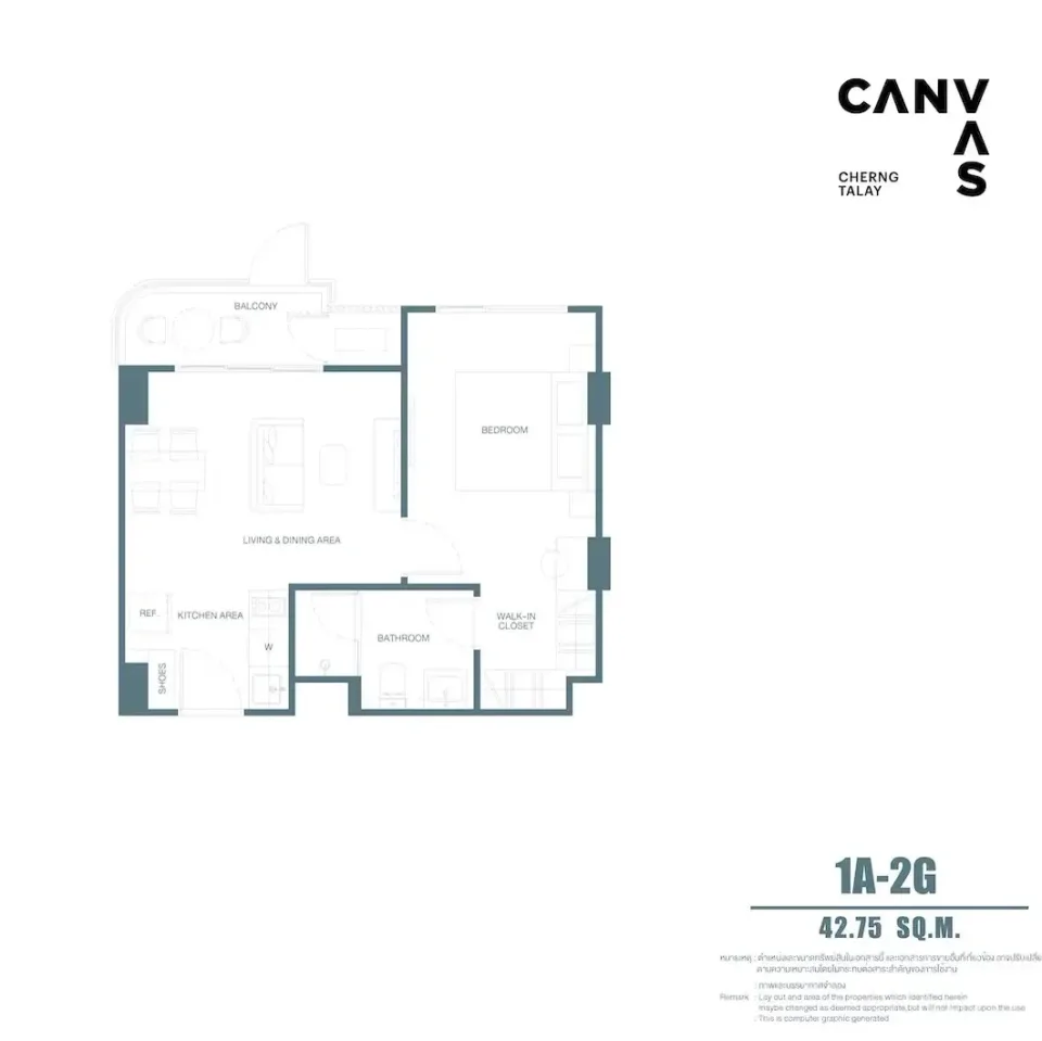 1-Bedroom Condo at Canvas Cherngtalay by Sansiri in Phuket, Phuket