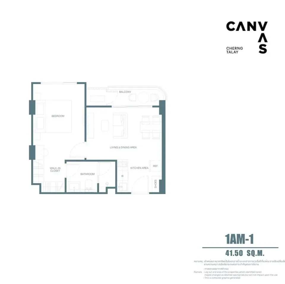 1-Bedroom Condo at Canvas Cherngtalay by Sansiri in Phuket, Phuket