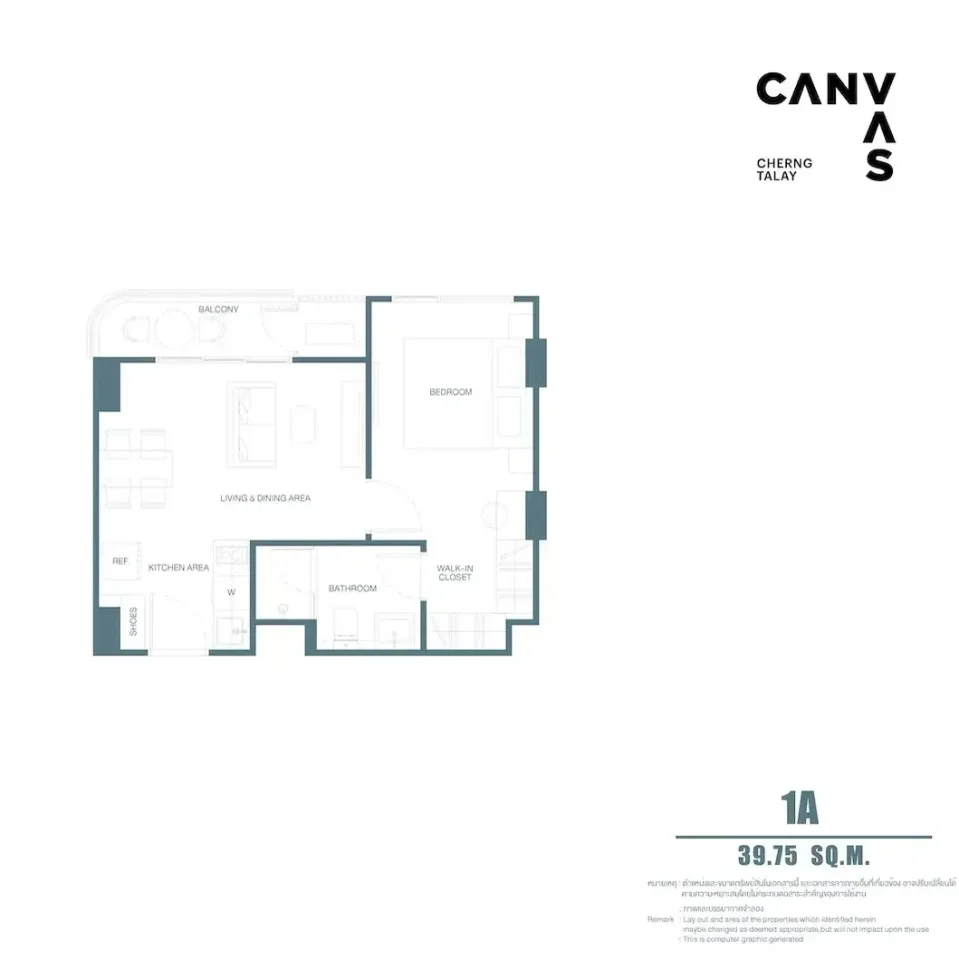 Квартира с 1 спальней в Canvas Cherngtalay от Sansiri на Пхукете, Пхукет