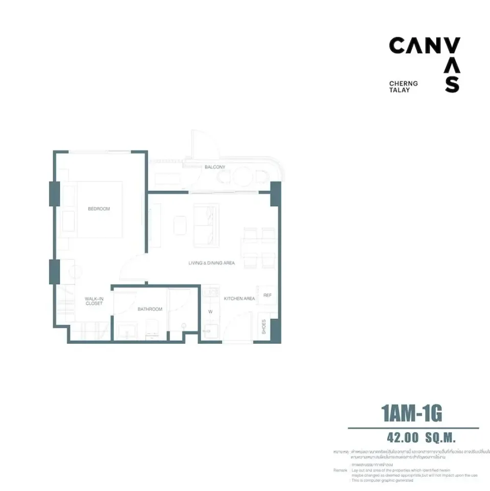 Квартира с 1 спальней в Canvas Cherngtalay от Sansiri на Пхукете, Пхукет