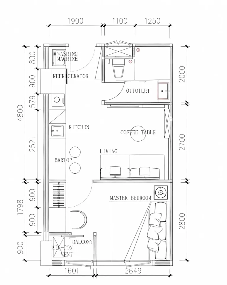 Квартира с 1 спальней в Capri Residence Bang Tao на Пхукете, Пхукет