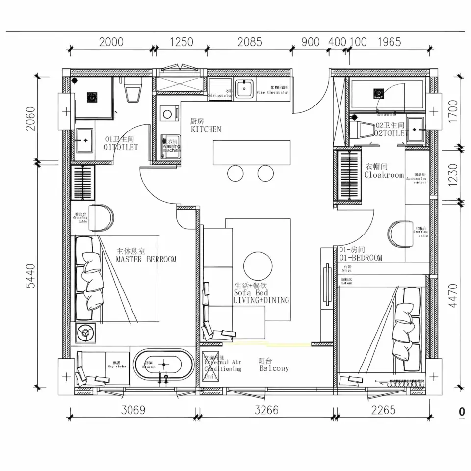 2-Bedroom Condo at Capri Residence Bang Tao in Phuket, Phuket
