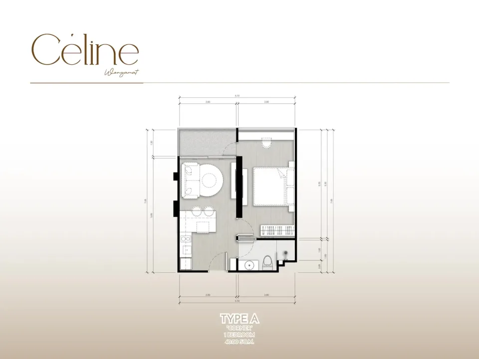 1-Bedroom Condo at Celine Wongamat Pattaya, Pattaya