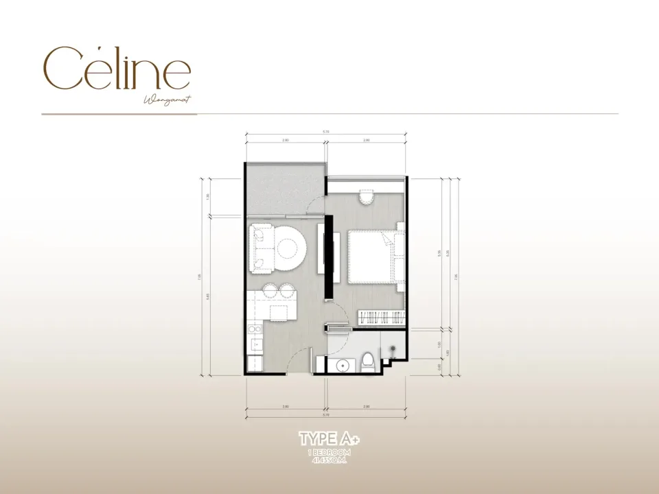 1-Bedroom Condo at Celine Wongamat Pattaya, Pattaya