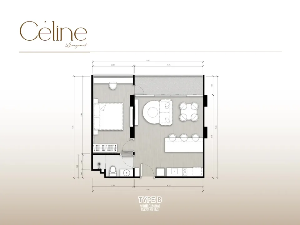 1-Bedroom Condo at Celine Wongamat Pattaya, Pattaya