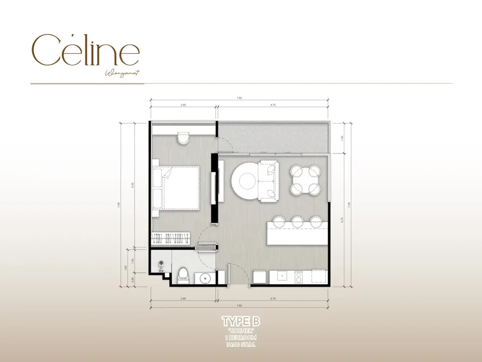 1-Bedroom Condo at Celine Wongamat Pattaya, Pattaya