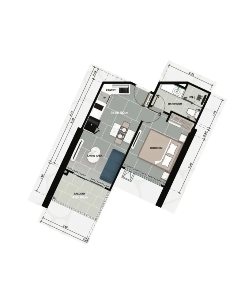 1-Bedroom Condo at Copacabana Coral Reef, Jomtien