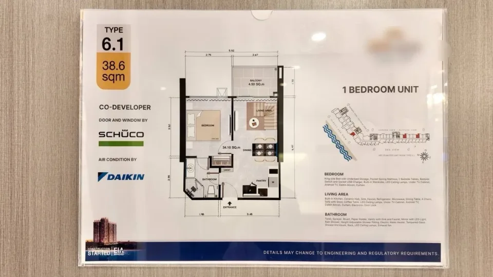 1-Bedroom Condo with Sea View at Copacabana Coral Reef, Jomtien