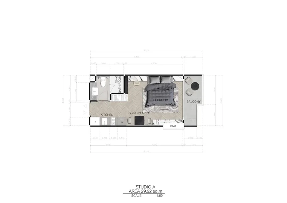 Studio with Sea View at Sea Spire Jomtien Beachfront Condos in Pattaya, Pattaya