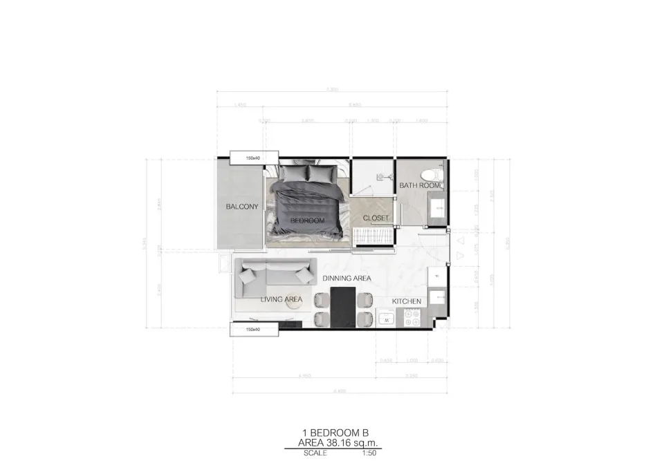 1-Bedroom Condo with Sea View at Sea Spire Jomtien Beachfront Condos in Pattaya, Pattaya