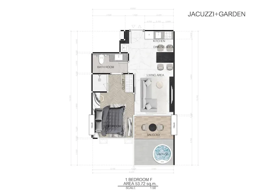 1-Bedroom Condo with Sea View at Sea Spire Jomtien Beachfront Condos in Pattaya, Pattaya