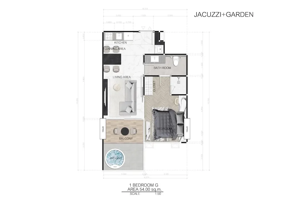 1-Bedroom Condo with Sea View at Sea Spire Jomtien Beachfront Condos in Pattaya, Pattaya