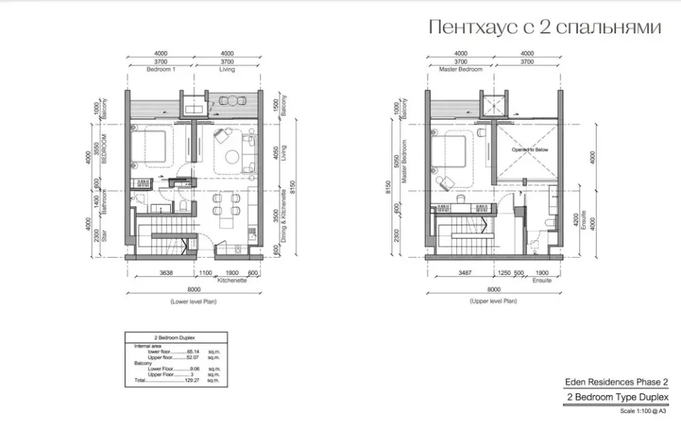 Квартира с 2 спальнями и прямым выходом к бассейну в Gardens of Eden Park Residences, Пхукет
