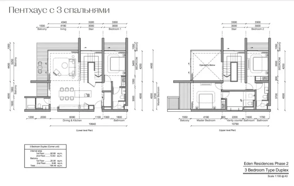 Квартира с 3 спальнями и частным бассейном в Gardens of Eden Park Residences, Пхукет