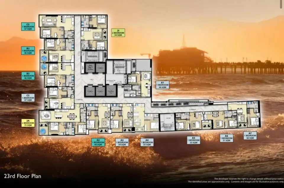 1-Bedroom Condo with Sea View at The Riviera Malibu Condos on Pratumnak, Pattaya, Pattaya