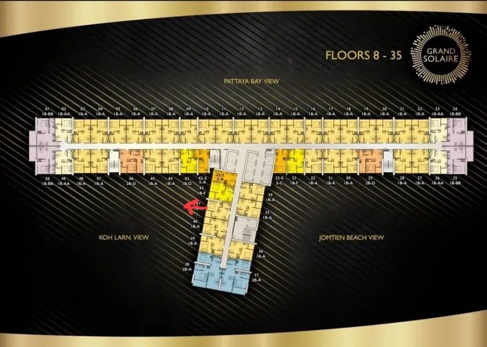 1-Bedroom Condo with Sea View at Grand Solaire Pattaya, Pattaya