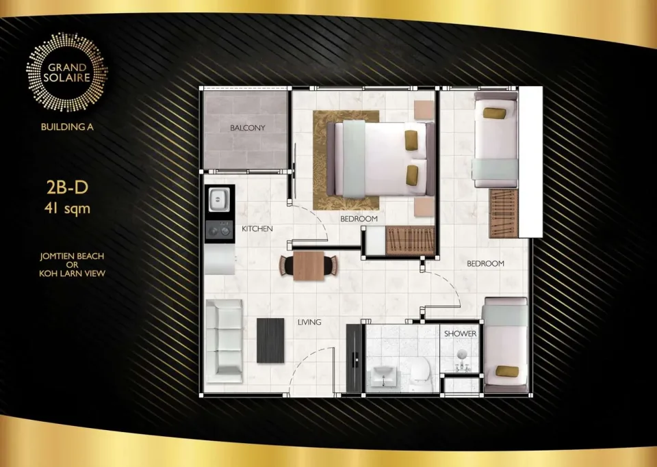 2-Bedroom Condo with Terrace at Grand Solaire Pattaya, Pattaya