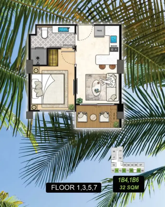 Квартира с 1 спальней в The Riviera Beverly Hills Residences, Джомтьен