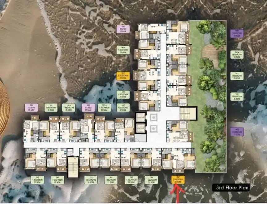 Квартира с 2 спальнями в The Riviera Beverly Hills Residences, Джомтьен