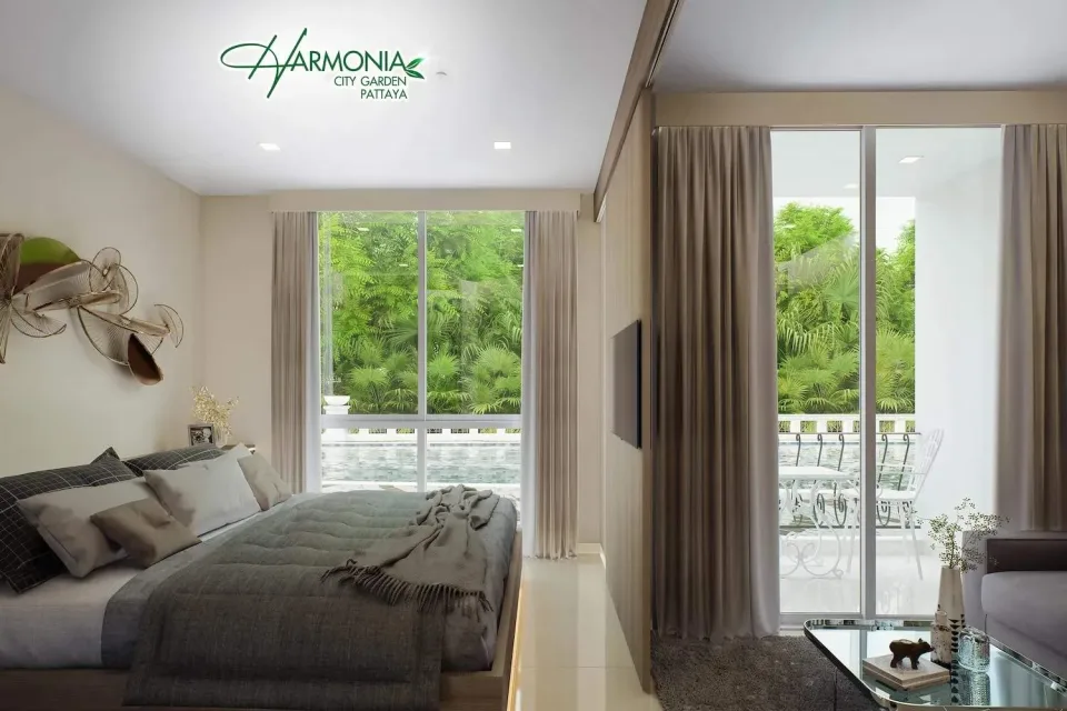 1-Bedroom Condo with Garden View at Harmonia City Garden Pattaya, Pattaya