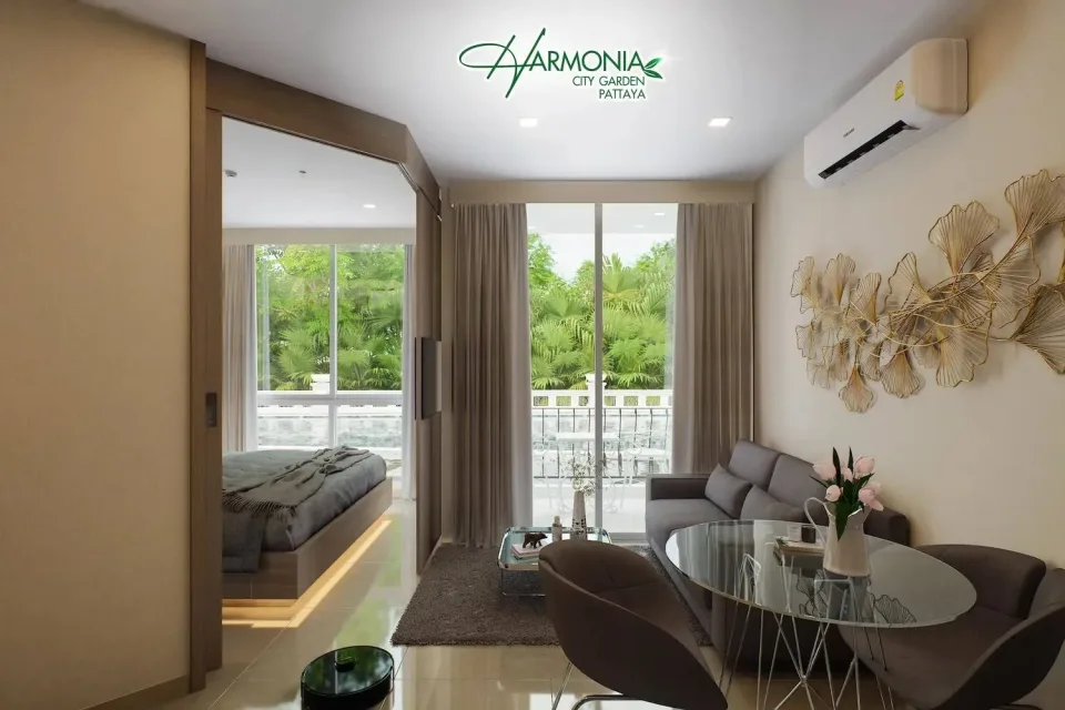 1-Bedroom Condo with Garden View at Harmonia City Garden Pattaya, Pattaya
