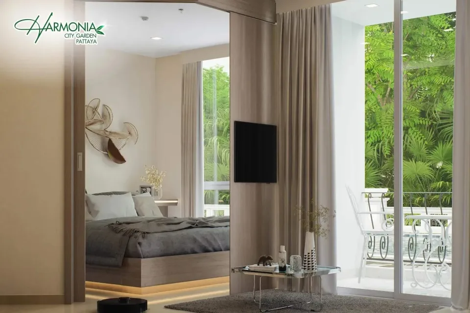 1-Bedroom Condo with Garden View at Harmonia City Garden Pattaya, Pattaya