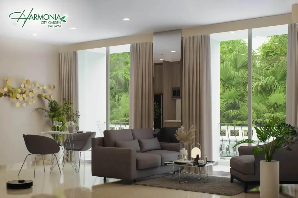 Квартира с 2 спальнями и видом на бассейн в Harmonia City Garden, Паттайя