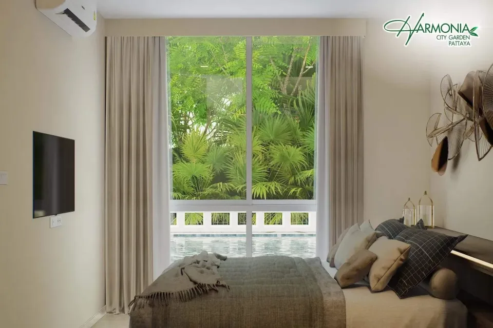 Квартира с 2 спальнями и видом на бассейн в Harmonia City Garden, Паттайя