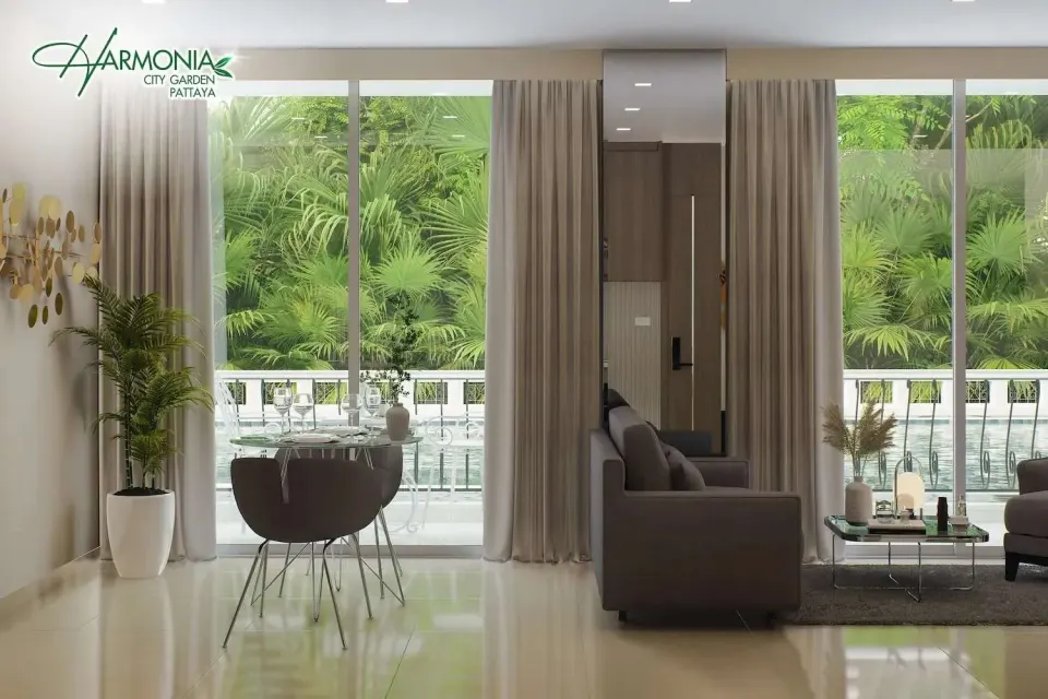 Квартира с 2 спальнями и видом на бассейн в Harmonia City Garden, Паттайя