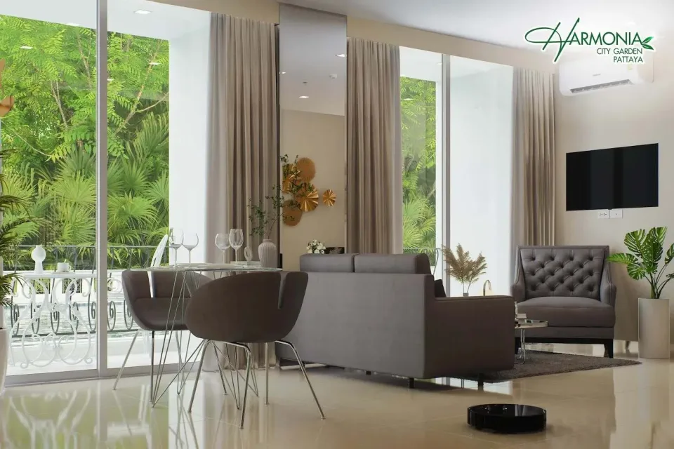 Квартира с 2 спальнями и видом на бассейн в Harmonia City Garden, Паттайя