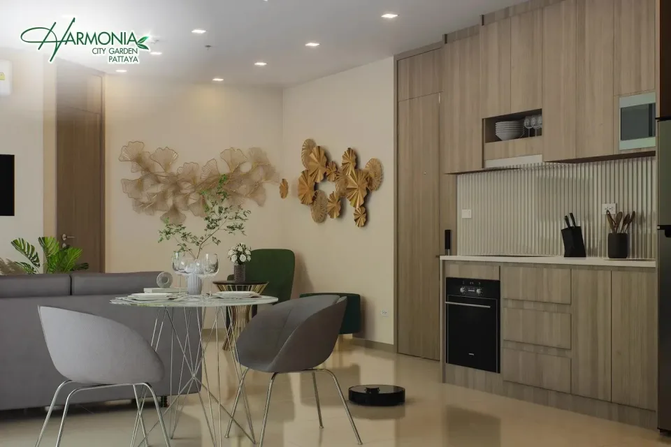 Квартира с 2 спальнями и видом на бассейн в Harmonia City Garden, Паттайя