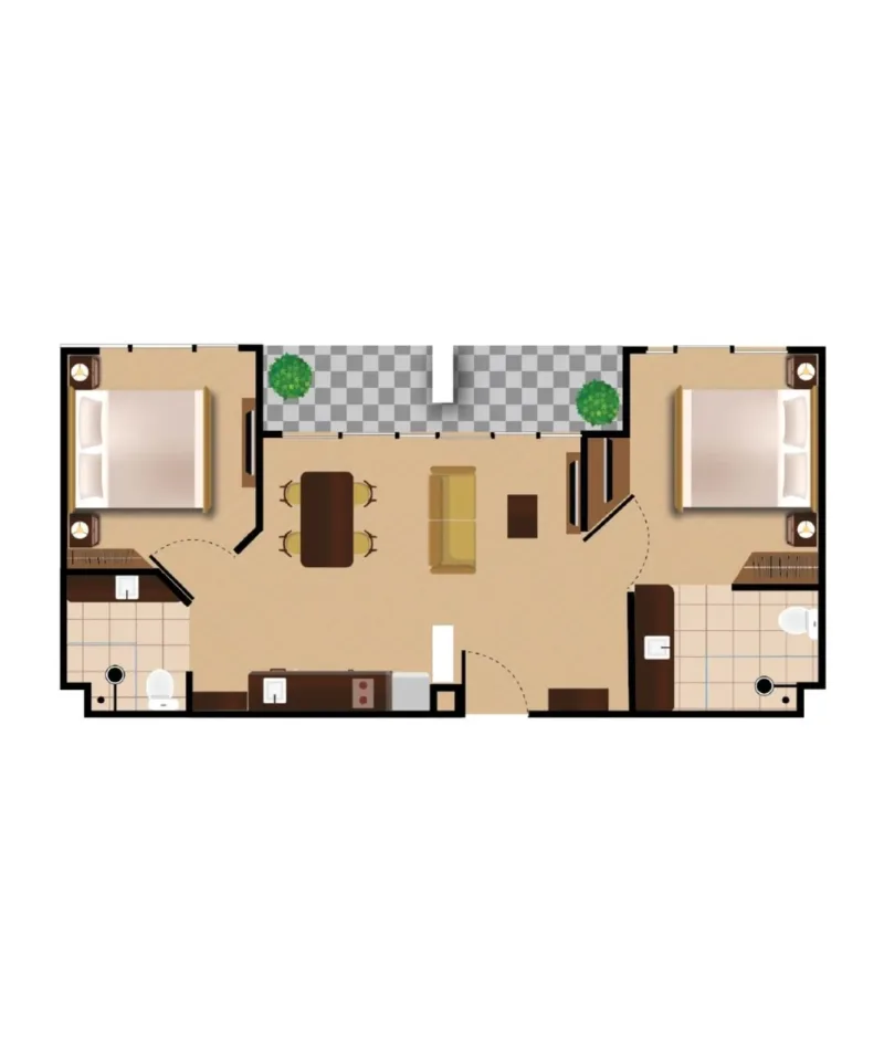 Квартира с 2 спальнями и видом на бассейн в Harmonia City Garden, Паттайя