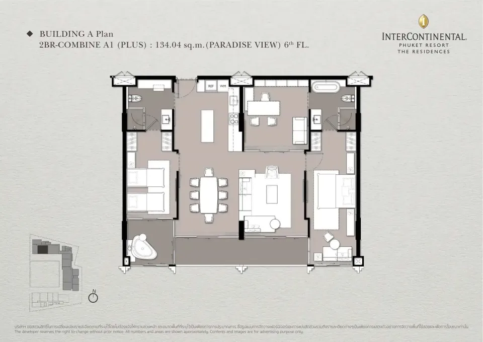 Квартира с 2 спальнями и видом на бассейн в The Residences at InterContinental Phuket Resort, Камала