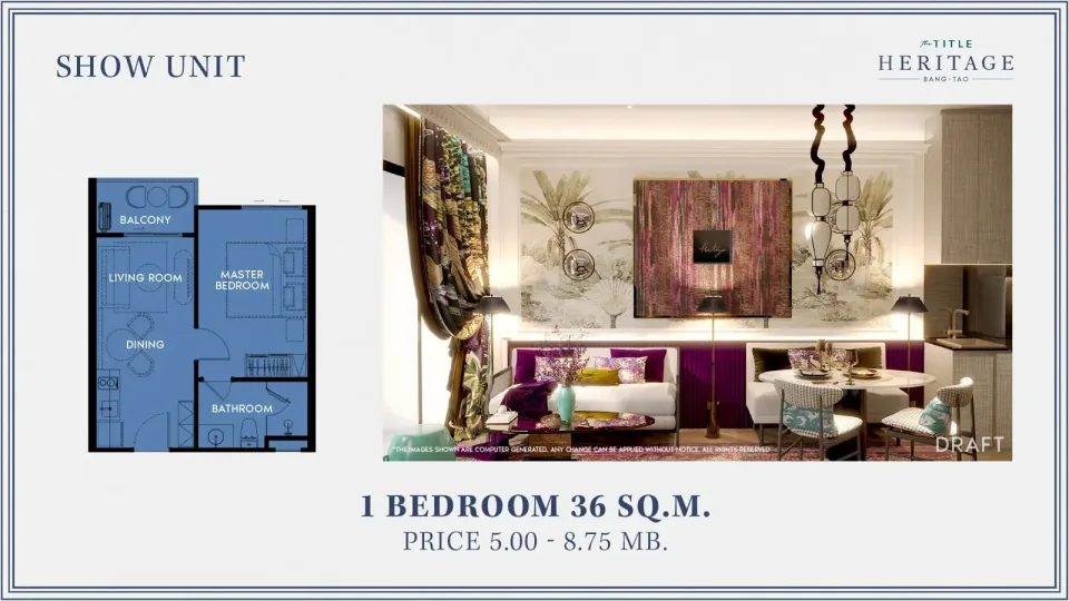 1-Bedroom Condo at The Title Heritage Bang-Tao, Phuket