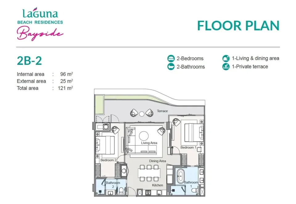 2-Bedroom Condo with Sea View at Laguna Beach Residences Bayside, Phuket