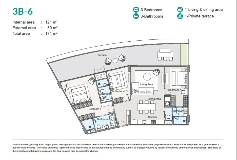 3-Bedroom Condo with Sea View at Laguna Beach Residences Bayside, Phuket