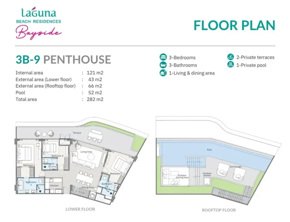 3-Bedroom Condo with Sea View at Laguna Beach Residences Bayside, Phuket