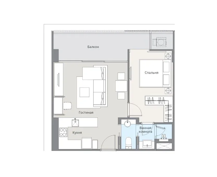 Квартира с 1 спальней и видом на город в Laguna Lake Residences Aster, Пхукет