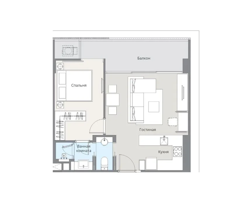 Квартира с 1 спальней и видом на город в Laguna Lake Residences Aster, Пхукет