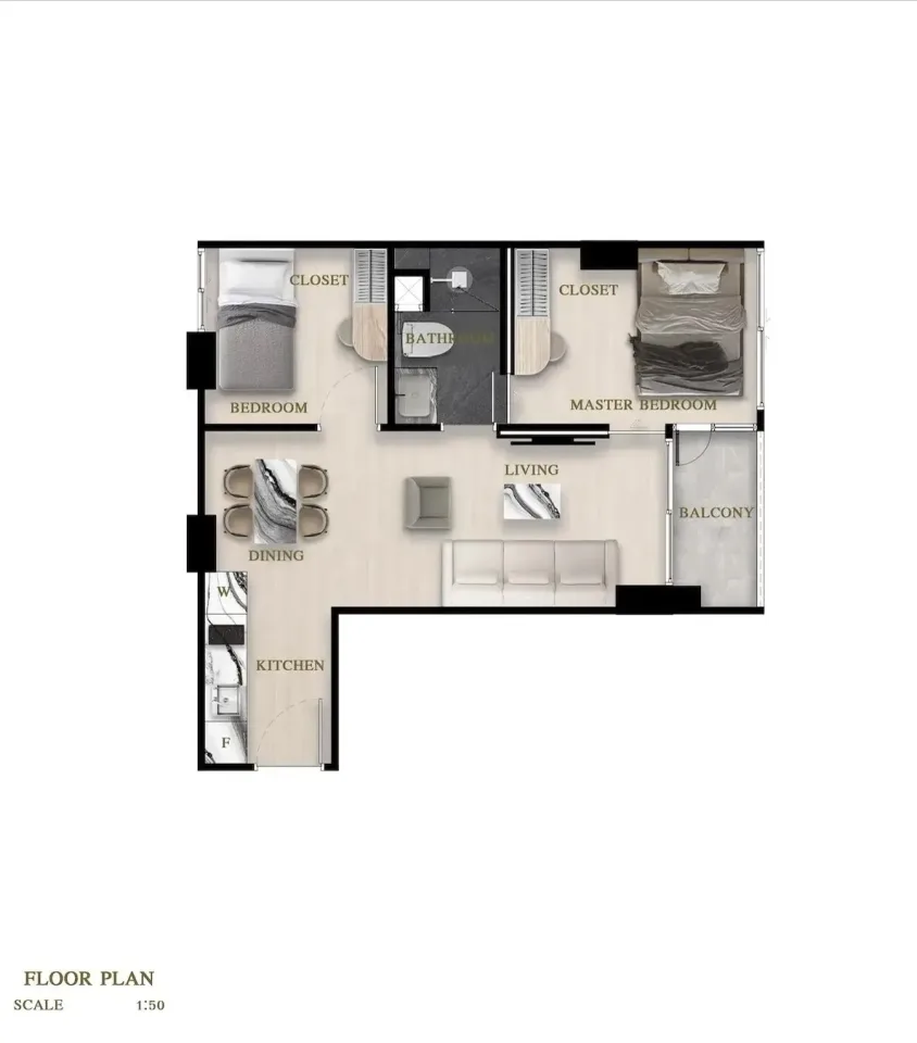 2-Bedroom Condo with Sea View at Siam Oriental Oasis, Pattaya