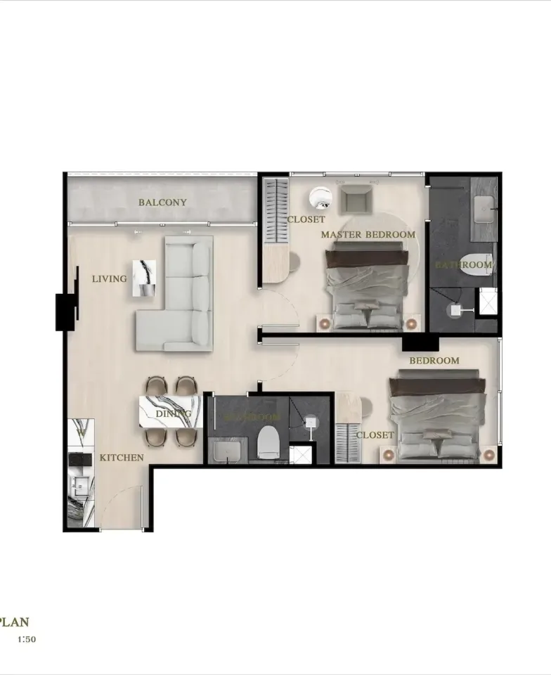 2-Bedroom Condo with Sea View at Siam Oriental Oasis, Pattaya