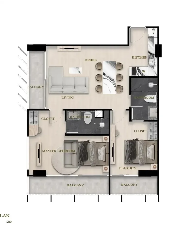 2-Bedroom Condo with Sea View at Siam Oriental Oasis, Pattaya