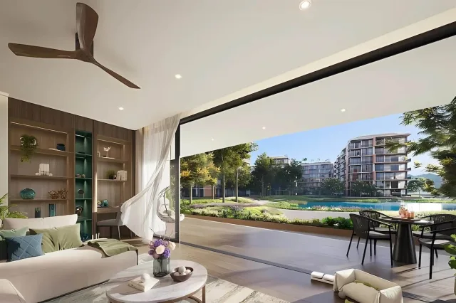 Квартира с 3 спальнями и видом на сад в Skypark Elara, Банг Тао
